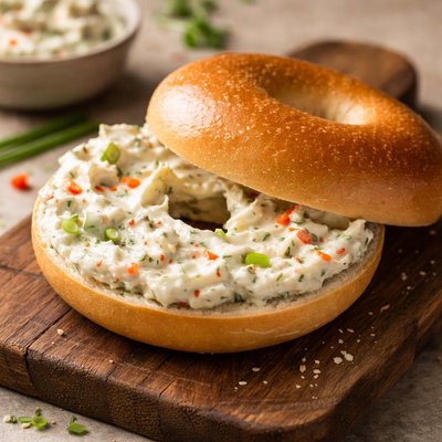Bagel with Vegetable Cream Cheese